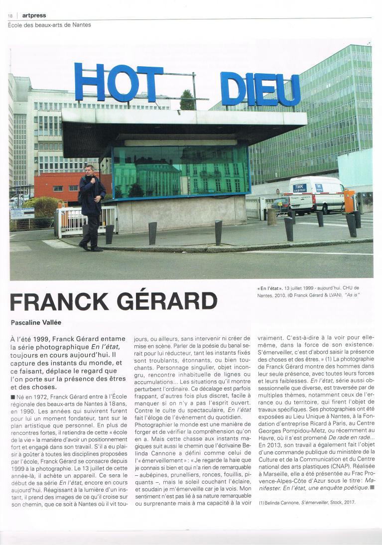 artpress, Franck Gérard
