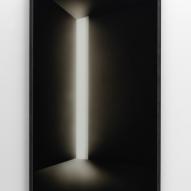 Justin Weiler, Dédale-Screen, 2020, Encre de Chine sur verre, 120 cm x 70 cm. Pièce unique